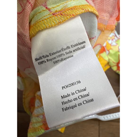 ModCloth Seaside Cottage Honolulu Floral Getaway Tie Front Top Yellow Sz M NWT - Picture 5 of 5